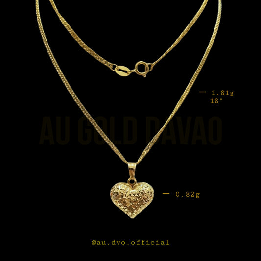 Heart Pendant Necklace – 18K Saudi Gold