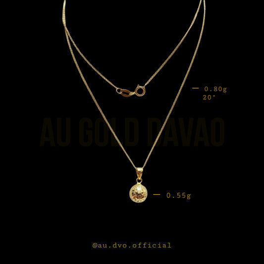 18K Saudi Gold Necklace with Pendant – Lightweight & Elegant