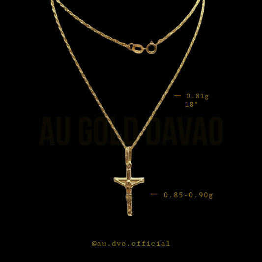 Rope Chain with Crucifix Pendant – Saudi Gold 18K